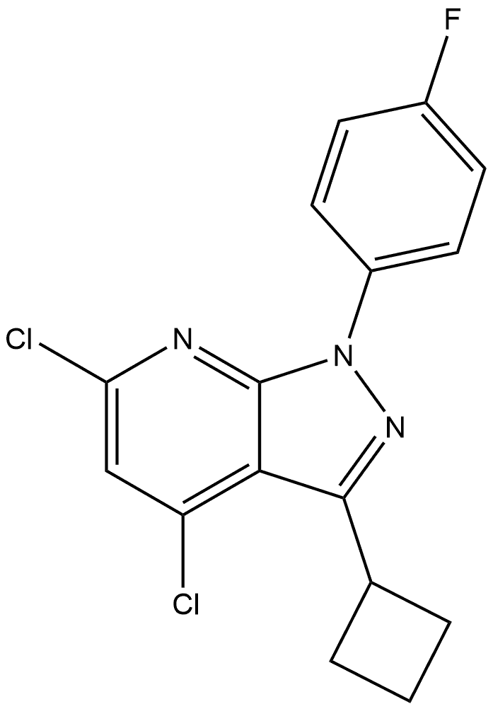 4,6-二氯-3-環(huán)丁基-1-(4-氟苯基)-1H-吡唑并[3,4-B]吡啶, 2093978-90-4, 結(jié)構(gòu)式