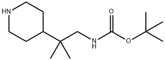 tert-butyl N-[2-methyl-2-(piperidin-4-yl)propyl]carbamate Struktur