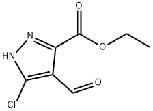 1H-Pyrazole-3-carboxylic acid, 5-chloro-4-formyl-, ethyl ester Struktur