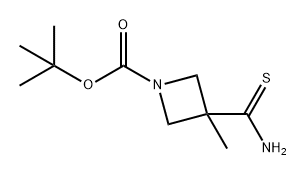 1-Azetidinecarboxylic acid, 3-(aminothioxomethyl)-3-methyl-, 1,1-dimethylethyl ester Struktur