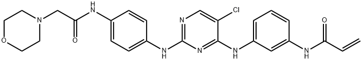 4-Morpholineacetamide, N-[4-[[5-chloro-4-[[3-[(1-oxo-2-propen-1-yl)amino]phenyl]amino]-2-pyrimidinyl]amino]phenyl]- Struktur