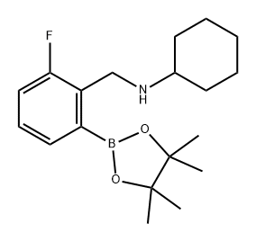 Benzenemethanamine, N-cyclohexyl-2-fluoro-6-(4,4,5,5-tetramethyl-1,3,2-dioxaborolan-2-yl)- Struktur