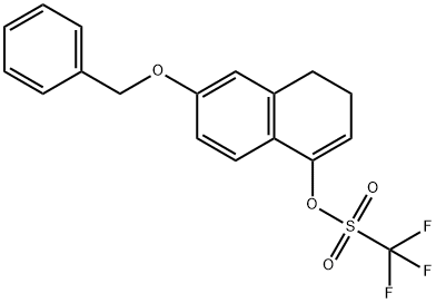 Methanesulfonic acid, 1,1,1-trifluoro-, 3,4-dihydro-6-(phenylmethoxy)-1-naphthalenyl ester Struktur