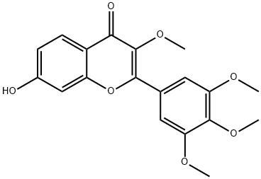 4H-1-Benzopyran-4-one, 7-hydroxy-3-methoxy-2-(3,4,5-trimethoxyphenyl)- Struktur