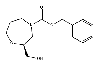 1,4-Oxazepine-4(5H)-carboxylic acid, tetrahydro-2-(hydroxymethyl)-, phenylmethyl ester, (2S)- Struktur