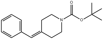 1-Piperidinecarboxylic acid, 4-(phenylmethylene)-, 1,1-dimethylethyl ester Struktur