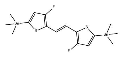 Stannane, 1,1'-[(1E)-1,2-ethenediylbis(4-fluoro-5,2-thiophenediyl)]bis[1,1,1-trimethyl- Struktur