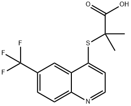 Propanoic acid, 2-methyl-2-[[6-(trifluoromethyl)-4-quinolinyl]thio]- Struktur