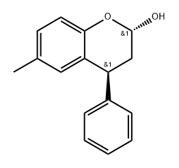 2H-1-Benzopyran-2-ol, 3,4-dihydro-6-methyl-4-phenyl-, (2R,4R)-rel- Struktur