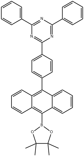 2,4-Diphenyl-6-{4-[10-(4,4,5,5-tetramethyl-[1,3,2]dioxaborolan-2-yl)-anthracen-9-yl]-phenyl}-[1,3,5]triazine Struktur