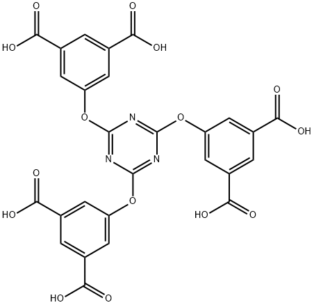 1,3-Benzenedicarboxylic acid, 5,5',5''-[(1,3,5-triazine-2,4,6-triyl)tris(oxy)]tris- Struktur