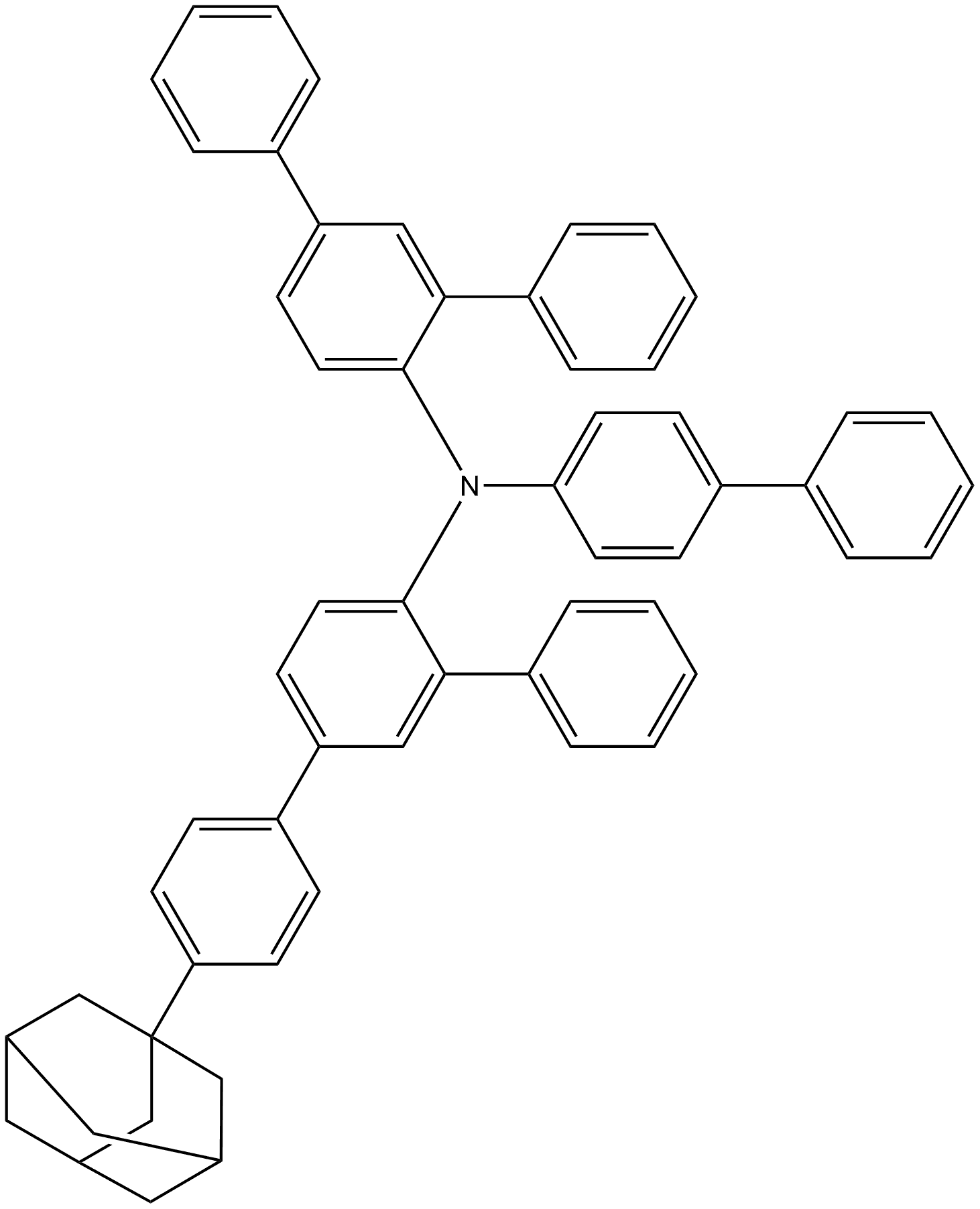 N-[1,1′-Biphenyl]-4-yl-N-[1,1′:3′,1′′-terphenyl]-4′-yl-4-tricyclo[3.3.1.13,7]dec-1-yl[1,1′:3′,1′′-terphenyl]-4′-amine Struktur