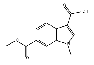 1H-Indole-3,6-dicarboxylic acid, 1-methyl-, 6-methyl ester Struktur