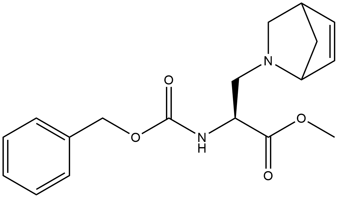 2-Azabicyclo[2.2.1]hept-5-ene-2-propanoic acid, α-[[(phenylmethoxy)carbonyl]amino]-, methyl ester, (αS)- Struktur