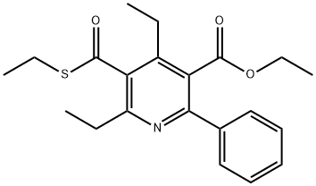 3-Pyridinecarboxylic acid, 4,6-diethyl-5-[(ethylthio)carbonyl]-2-phenyl-, ethyl ester Struktur