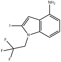 1H-Indol-4-amine, 2-iodo-1-(2,2,2-trifluoroethyl)- Struktur