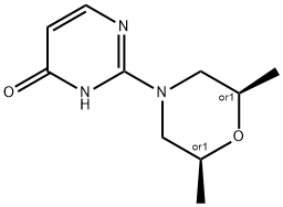 4(3H)-Pyrimidinone, 2-[(2R,6S)-2,6-dimethyl-4-morpholinyl]-, rel- Struktur