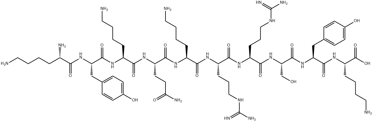 L-Lysine, L-lysyl-L-tyrosyl-L-lysyl-L-glutaminyl-L-lysyl-L-arginyl-L-arginyl-L-seryl-L-tyrosyl- Struktur