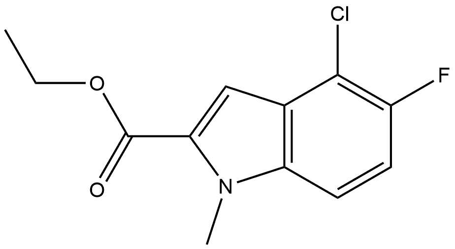 Ethyl 4-chloro-5-fluoro-1-methyl-1H-indole-2-carboxylate Struktur