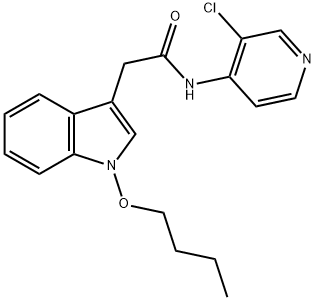 1H-Indole-3-acetamide, 1-butoxy-N-(3-chloro-4-pyridinyl)- Struktur