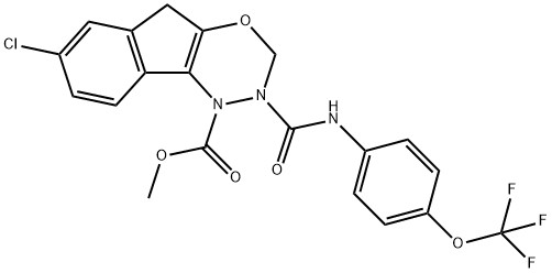 Methyl 7-chloro-2,3-dihydro-2-[[[4-(trifluoromethoxy)phenyl]amino]carbonyl]indeno[1,2-e][1,3,4]oxadiazine-1(5H)-carboxylate Struktur