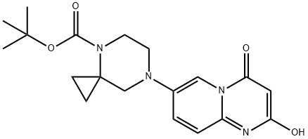 4,7-Diazaspiro[2.5]octane-4-carboxylic acid, 7-(2-hydroxy-4-oxo-4H-pyrido[1,2-a]pyrimidin-7-yl)-, 1,1-dimethylethyl ester Struktur