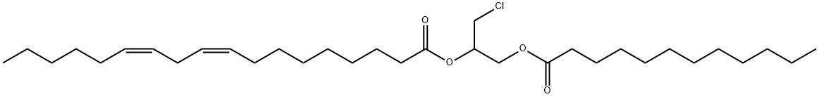 rac 1-Lauroyl-2-linoleoyl-3-chloropropanediol Struktur