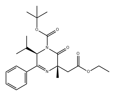 3(2H)-Pyrazineacetic acid, 1-[(1,1-dimethylethoxy)carbonyl]-3,6-dihydro-3-methyl-6-(1-methylethyl)-2-oxo-5-phenyl-, ethyl ester, (3S,6R)-