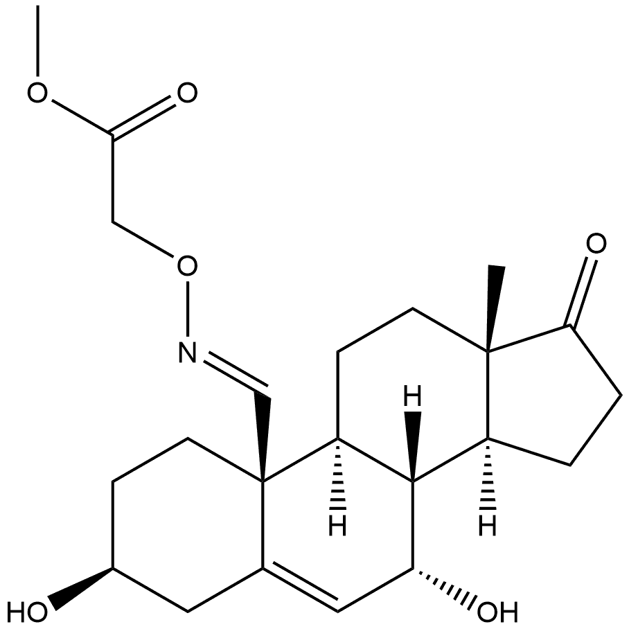 Acetic acid, [[[(3beta,7alpha,19E)-3,7-dihydroxy-17-oxoandrost-5-en-19- Struktur