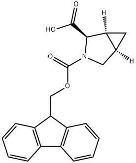 3-Azabicyclo[3.1.0]hexane-2,3-dicarboxylic acid, 3-(9H-fluoren-9-ylmethyl) ester, (1S,2R,5R)- Struktur