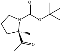 1-Pyrrolidinecarboxylic acid, 2-acetyl-2-methyl-, 1,1-dimethylethyl ester, (2R)- Struktur