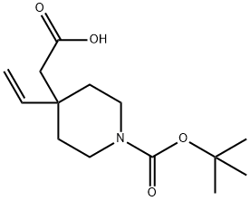 2-{1-[(tert-butoxy)carbonyl]-4-ethenylpiperidin-4-yl}acetic acid Struktur