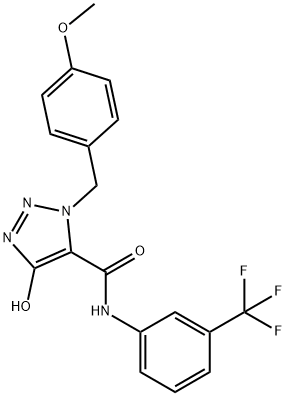 1H-1,2,3-Triazole-5-carboxamide, 4-hydroxy-1-[(4-methoxyphenyl)methyl]-N-[3-(trifluoromethyl)phenyl]- Struktur