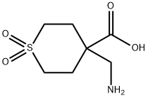 2H-Thiopyran-4-carboxylic acid, 4-(aminomethyl)tetrahydro-, 1,1-dioxide Struktur