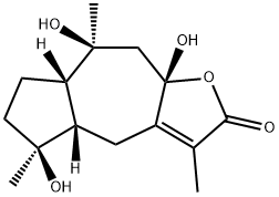 Azuleno[6,5-b]furan-2(4H)-one, 4a,5,6,7,7a,8,9,9a-octahydro-5,8,9a-trihydroxy-3,5,8-trimethyl-, (4aS,5S,7aS,8S,9aS)- Struktur