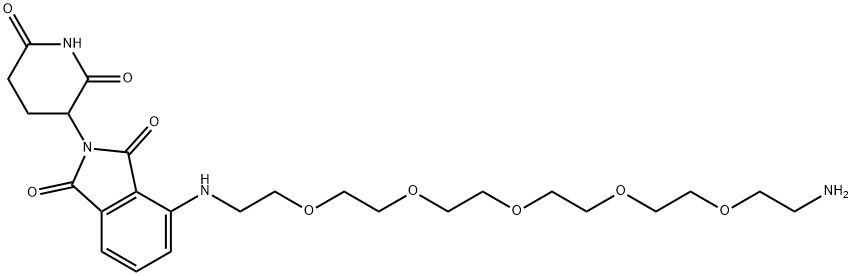 1H-Isoindole-1,3(2H)-dione, 4-[(17-amino-3,6,9,12,15-pentaoxaheptadec-1-yl)amino]-2-(2,6-dioxo-3-piperidinyl)- Struktur