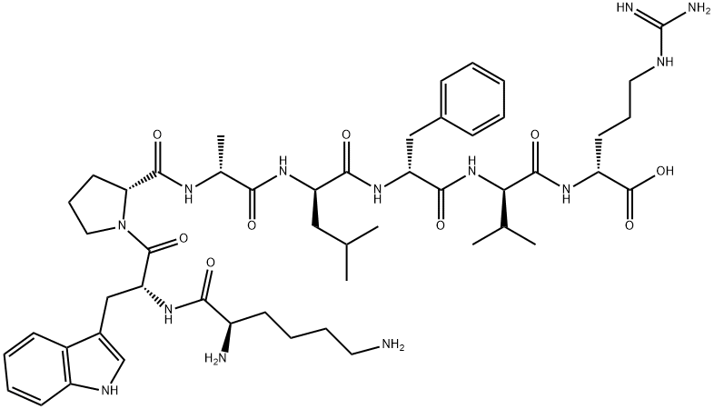 D-Arginine, D-lysyl-D-tryptophyl-D-prolyl-D-alanyl-D-leucyl-D-phenylalanyl-D-valyl- Struktur