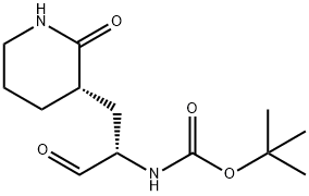 Carbamic acid, N-[(1S)-1-formyl-2-[(3S)-2-oxo-3-piperidinyl]ethyl]-, 1,1-dimethylethyl ester Struktur