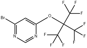 4-Bromo-6-[2,2,2-trifluoro-1,1-bis(trifluoromethyl)ethoxy]pyrimidine Struktur