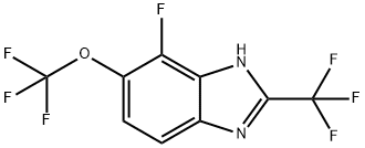 4-Fluoro-5-(trifluoromethoxy)-2-(trifluoromethyl)-1H-benzimidazole Struktur