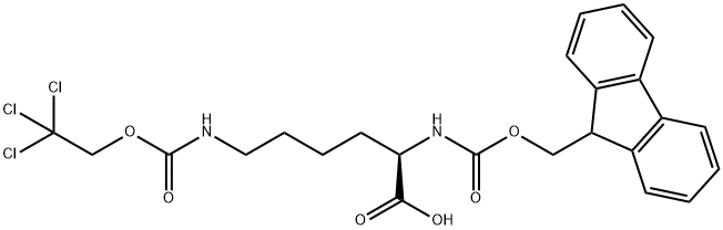 N-α-(9-Fluorenylmethoxycarbonyl)-N-ε-(2,2,2-trichloroethoxycarbonyl)-D-lysine Struktur