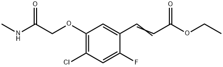 2-Propenoic acid, 3-[4-chloro-2-fluoro-5-[2-(methylamino)-2-oxoethoxy]phenyl]-, ethyl ester Struktur