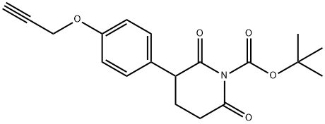 tert-Butyl 2,6-dioxo-3-(4-(prop-2-yn-1-yloxy)phenyl)piperidine-1-carboxylate Struktur