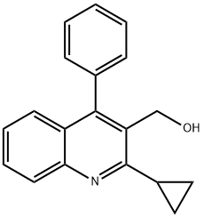 3-Quinolinemethanol, 2-cyclopropyl-4-phenyl- Struktur