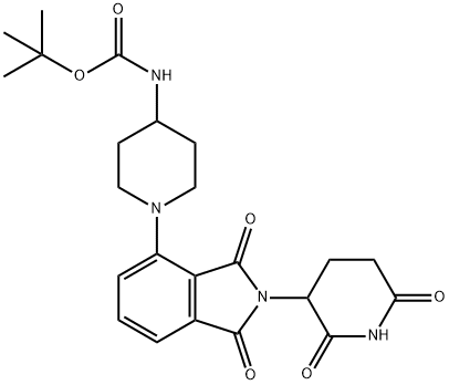 Carbamic acid, N-[1-[2-(2,6-dioxo-3-piperidinyl)-2,3-dihydro-1,3-dioxo-1H-isoindol-4-yl]-4-piperidinyl]-, 1,1-dimethylethyl ester Struktur