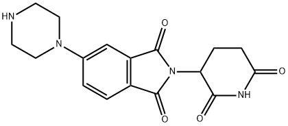 1H-Isoindole-1,3(2H)-dione, 2-(2,6-dioxo-3-piperidinyl)-5-(1-piperazinyl)- Struktur