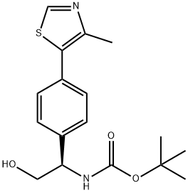 Carbamic acid, N-[(1R)-2-hydroxy-1-[4-(4-methyl-5-thiazolyl)phenyl]ethyl]-, 1,1-dimethylethyl ester Struktur