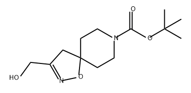 1-Oxa-2,8-diazaspiro[4.5]dec-2-ene-8-carboxylic acid, 3-(hydroxymethyl)-, 1,1-dimethylethyl ester Struktur