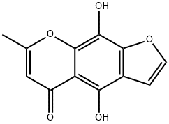 4,9-Dihydroxy-7-methyl-5H-furo[3,2-g]chromen-5-one Struktur