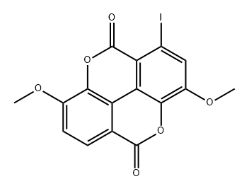 [1]Benzopyrano[5,4,3-cde][1]benzopyran-5,10-dione, 1-iodo-3,8-dimethoxy- (9CI) Struktur